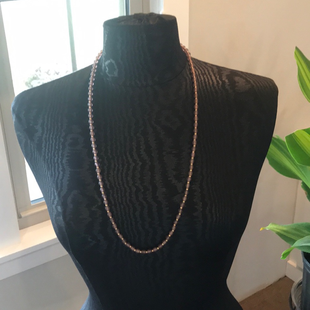 Napier Amethyst Color Glass Bead Necklace